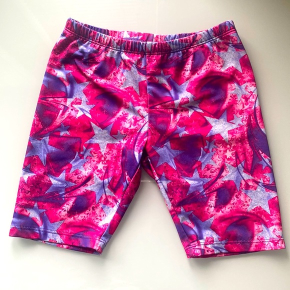 Multicolor starry activewear/biker shorts for girls - Picture 1 of 2